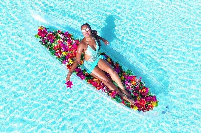 Clear Kayak Flower Girl Photoshoot in Turks and Caicos Islands - What happens once you arrive: kayak, flowers, and drone setup