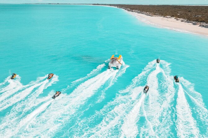Jet Skiing around La famille ship and smaller pristine cays - La Famille Express, the Ghost Ship You Actually See