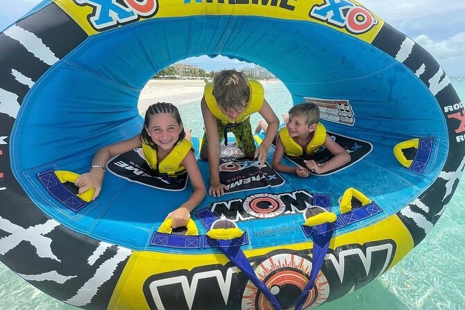 Wow Extreme Tube on Gracebay Beach Turks and Caicos Islands - The 15-minute shoreline run, life jackets, and the lay-down technique